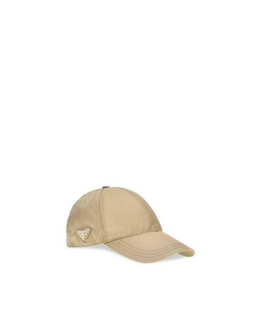 Prada Natural Brown Polyamide Cap (baseball Hat) for men