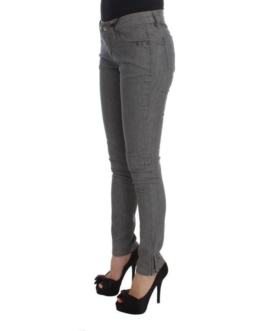 CoSTUME NATIONAL Cotton Blend Slim Fit Jeans Gray Sig30113
