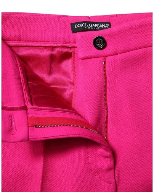 Dolce & Gabbana Fuchsia Pink Highwaist Tapered Trouser Pants