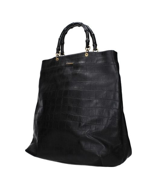 Jil Sander Black Leather Handbag