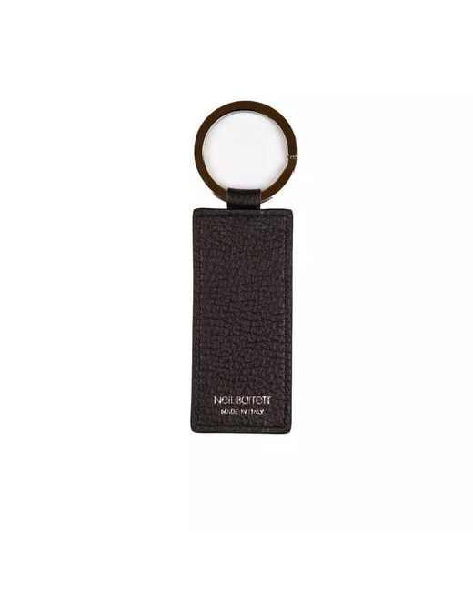 Neil Barrett Black Leather Keychain for men