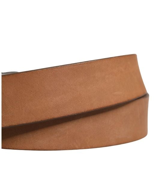 Dolce & Gabbana Men Brown Leather Classic Metal Buckle Belt for men