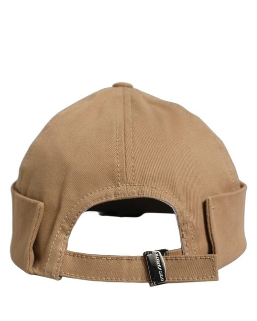 Dolce & Gabbana Natural Men Khaki Cotton Docker Capello Brimless Hat for men