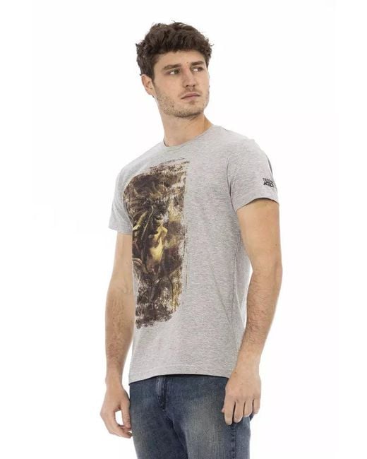 TRUSSARDI ACTION Gray Cotton Men's T for men