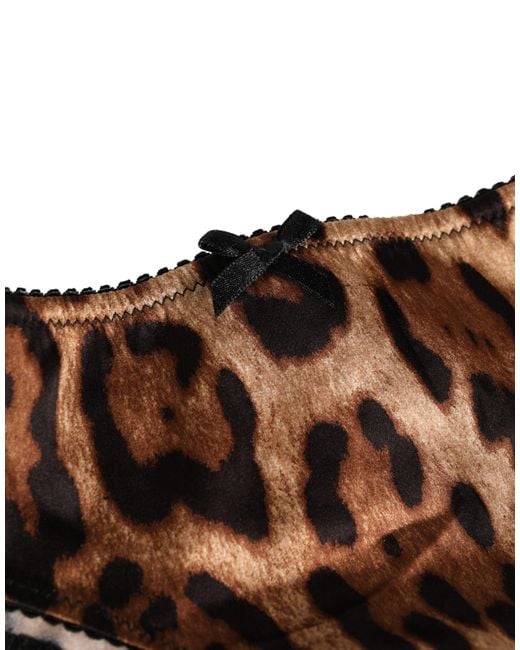 Dolce & Gabbana Black Brown Leopard Mid Waist Brief Panty Underwear