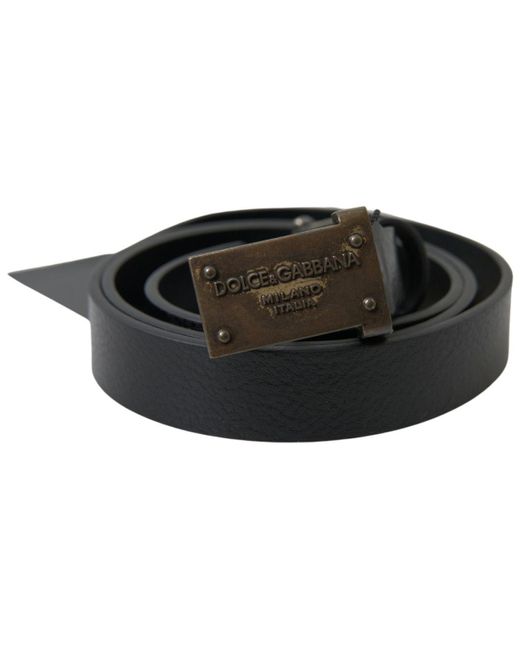 Dolce & Gabbana Black Elegant Leather Belt for men