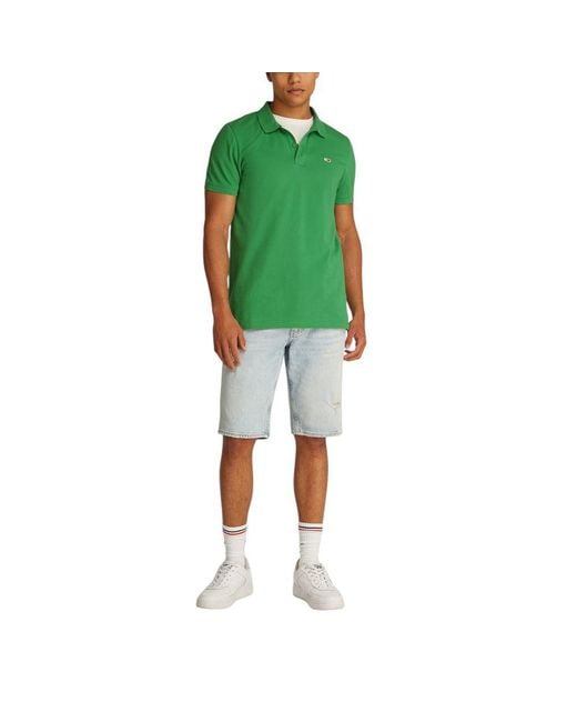Tommy Hilfiger Green Bicolor Cotton Polo Shirt for men