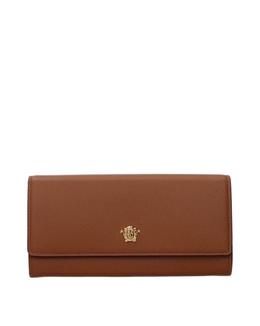 Versace Brown Wallet Leather