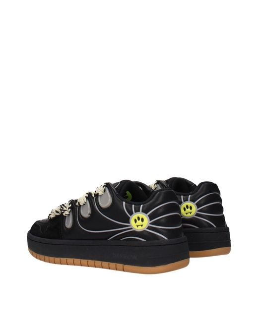 Barrow Black Leather Low Top Sneakers