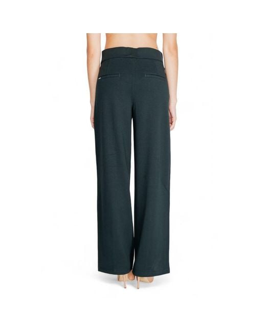 Street One Blue Green Viscose Flared Pants