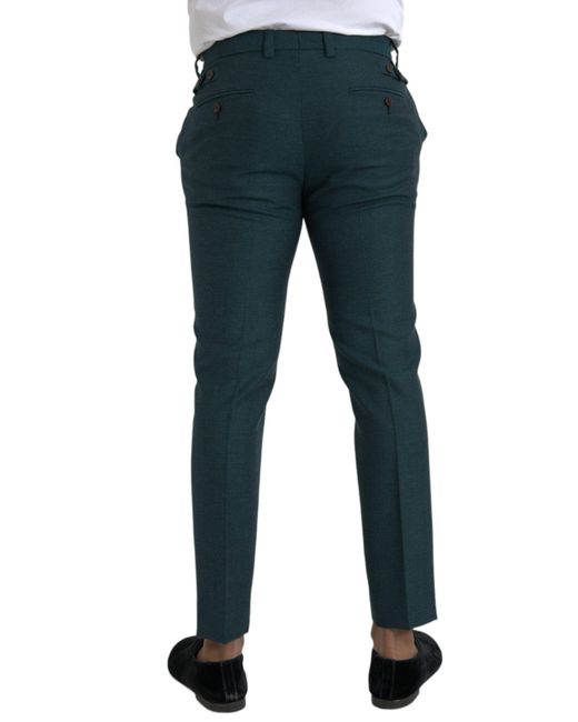 Dolce & Gabbana Blue Wool Skinny Slim Dress Pants for men