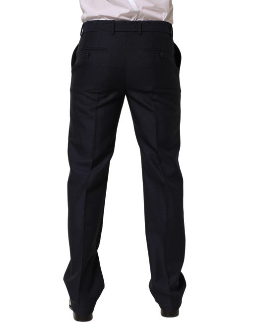 Dolce & Gabbana Blue Wool Tapered Leg Dress Trouser Pants Mohair for men