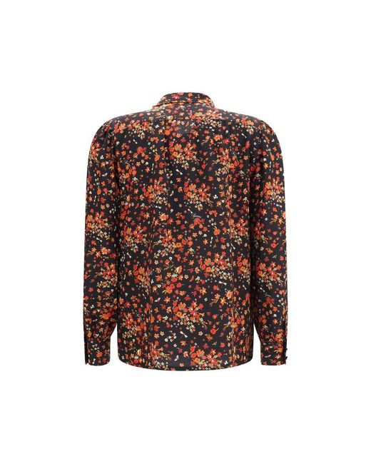 Gucci Brown Multicolor Silk Pattern Shirt