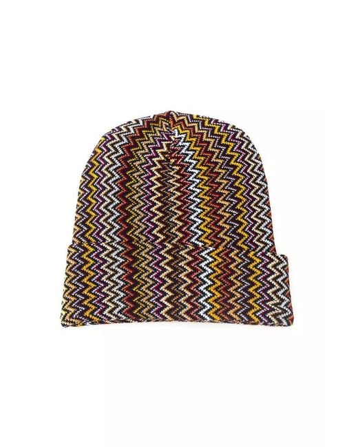 Missoni Brown Multicolor Wool Men Hat
