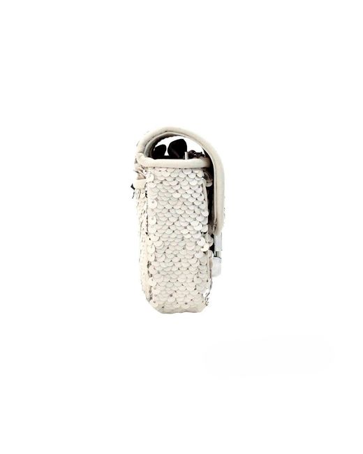 Marc Jacobs Gray The Mini J Shoulder Bag Cream Sequined Crossbody Leather