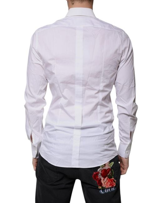 Dolce & Gabbana Purple Cotton Long Sleeves Dress Shirt for men