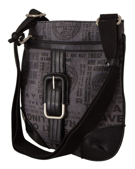 WAYFARER Black Gray Printed Logo Shoulder Crossbody Purse Bag