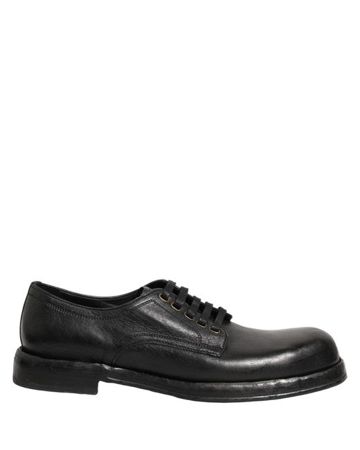 Dolce & Gabbana Black Leather Lace Up Derby Dress Men Shoes for men