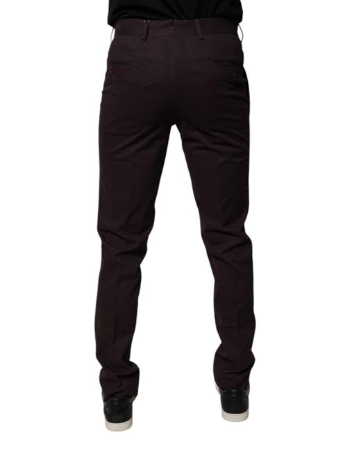 Bencivenga Black Brown Pure Cotton Slim Fit Men Dress Pants for men