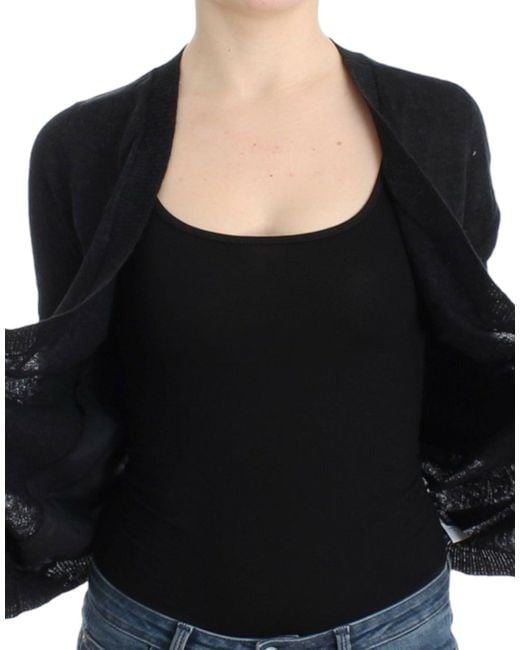 CoSTUME NATIONAL Black Gray Wool Alpaca Cardigan