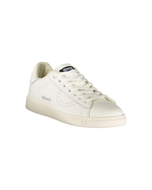Blauer White Polyurethane Men's Sneaker for men