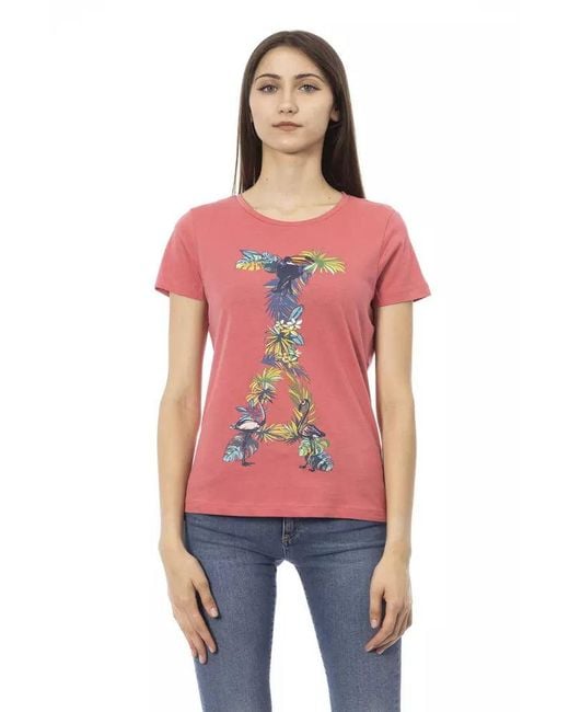 TRUSSARDI ACTION Red Fuchsia Cotton Tops & T