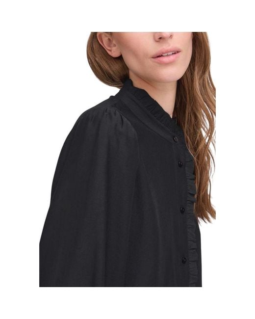 Ichi Black Viscose Blouse