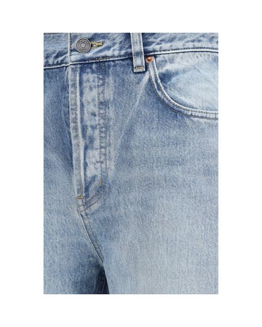 Saint Laurent Blue Cotton Cropped Jeans