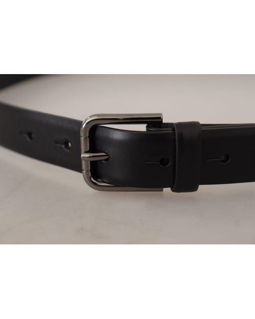 Dolce & Gabbana Black Elegant Leather Classic Belt for men