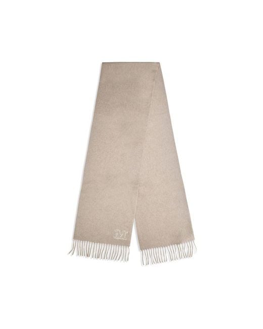 Max Mara Natural Beige Cashmere Scarf