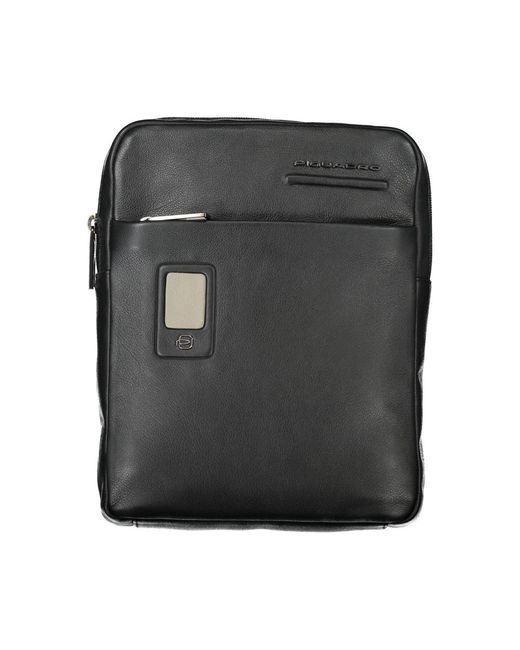 Piquadro Black Elegant Leather Shoulder Bag for men