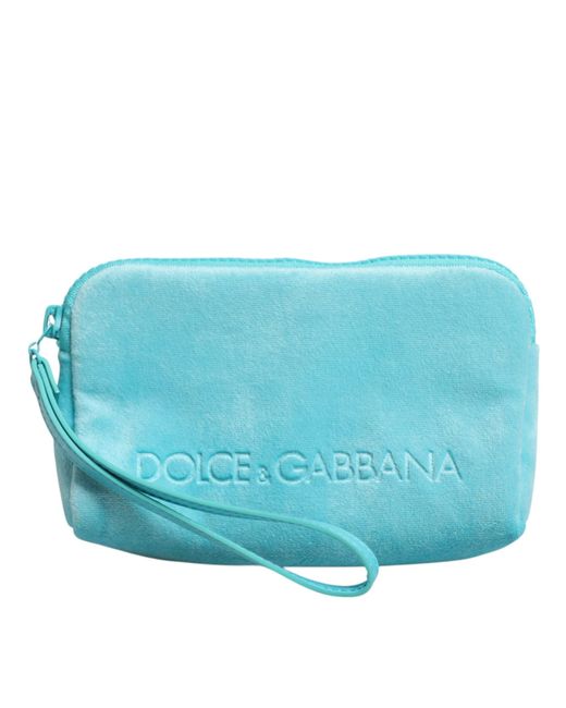 Dolce & Gabbana Light Blue Solid Logo Clutch Sunglasses Holder Pouch Bag
