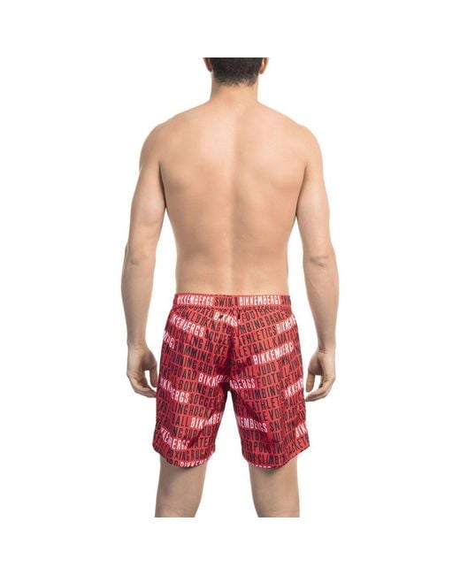 Bikkembergs Red Polyester Swimwear for men