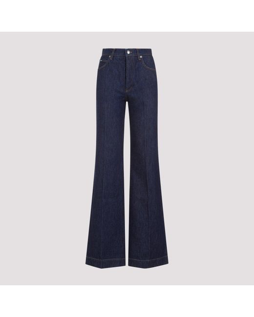 Dolce & Gabbana Blue Cotton 5 Pockets Pants