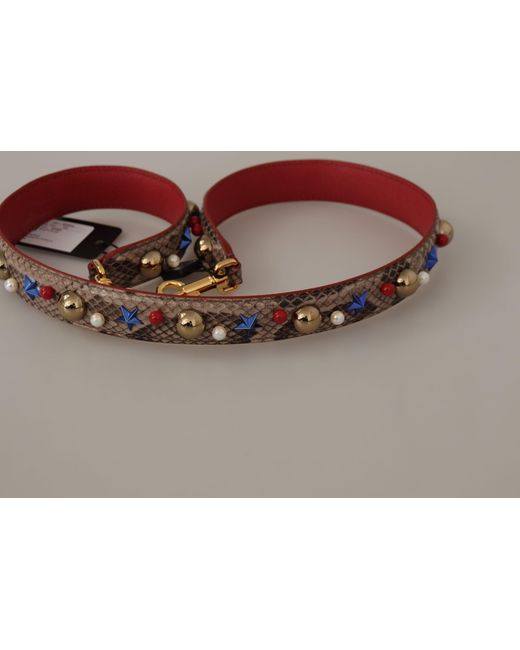 Dolce & Gabbana Red Elegant Python Leather Shoulder Strap