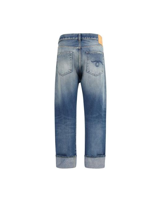 R13 Blue Cotton Straight