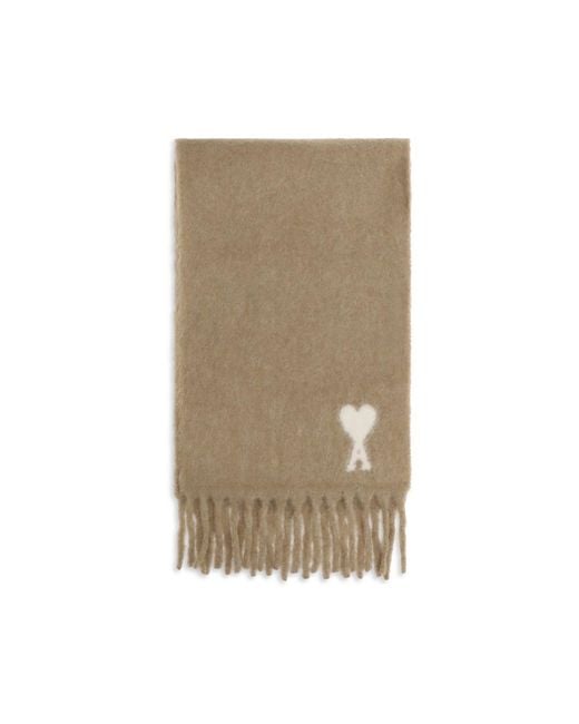 AMI Natural Beige Alpaca Vicugna Pacos Scarf for men