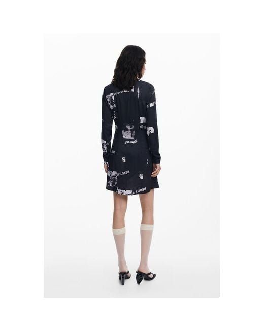 Desigual Blue Nero Viscosa Dress