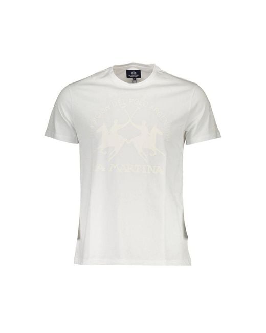 La Martina White Cotton T-Shirt for men