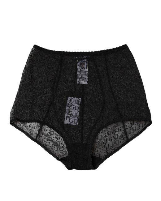 Dolce & Gabbana Black Logo Girdle High Waist Panty Underwear