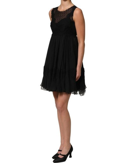 Dolce & Gabbana Black Lace Trim Sleeveless A