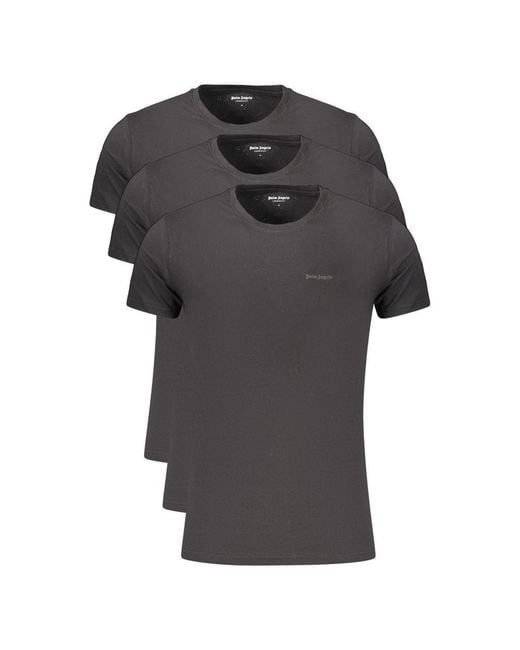 Palm Angels Gray Nero Cotton Men's T for men