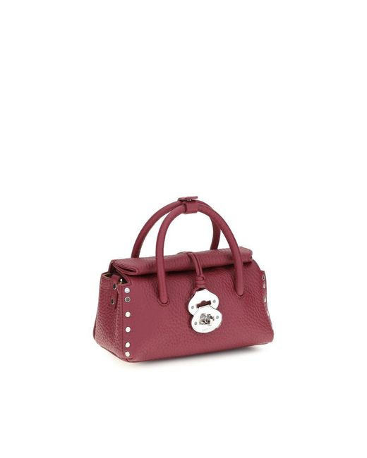Zanellato Purple Multicolor Calf Leather Bos Taurus Handbag