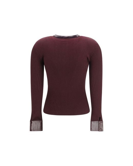 Courreges Purple Bordeaux Viscose Cardigan