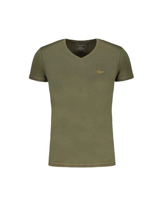Aeronautica Militare Green Cotton T-Shirt for men