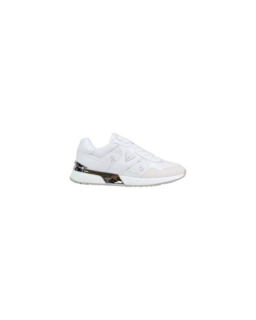 Guess White Leather Chunky Sneakers