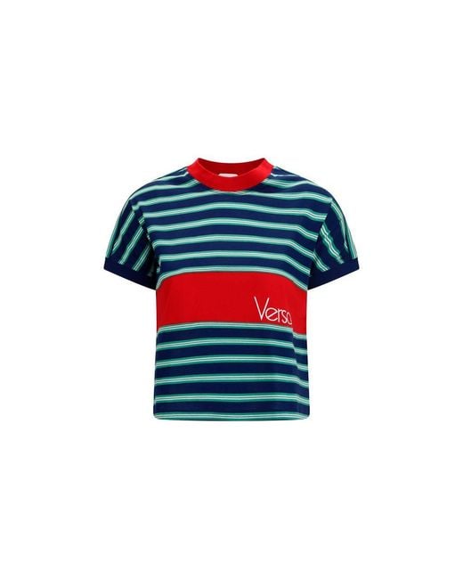 Versace Blue Multicolor Cotton T