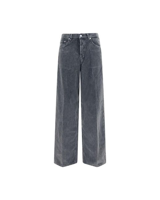 Haikure Gray Cotton Casual Pants