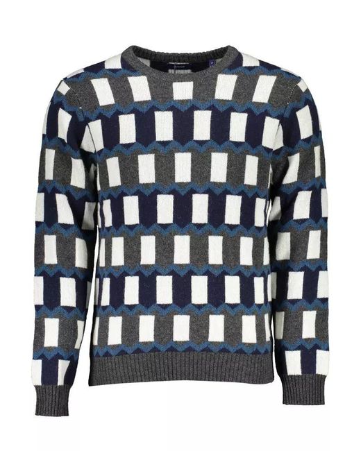 Gant Black Blue Wool Sweater for men