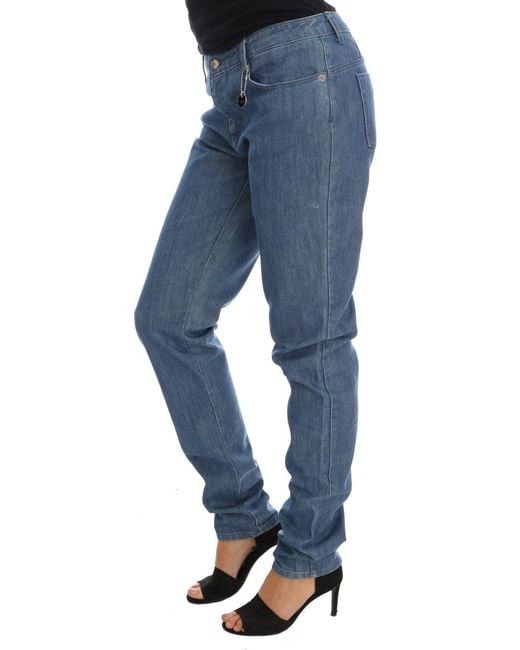 CoSTUME NATIONAL Wash Cotton Boyfriend Fit Jeans Blue Sig30128